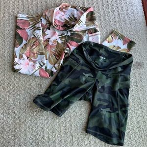 2 pairs old navy powersoft - crop legging and biker shorts